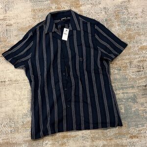 Express Navy Shirt with Light Stripes